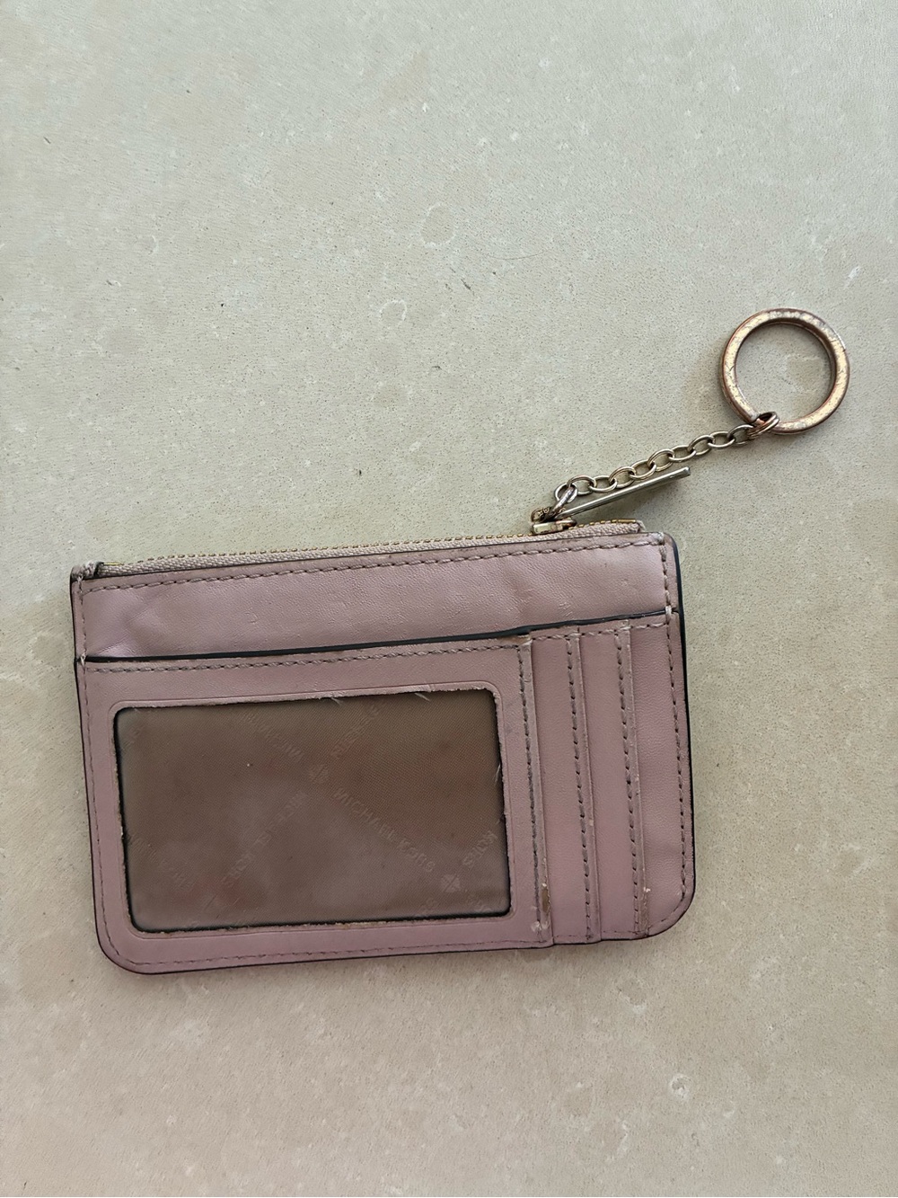 Michael Kors Blush Logo Zip Card Case with Keyring - Picture 2 of 3